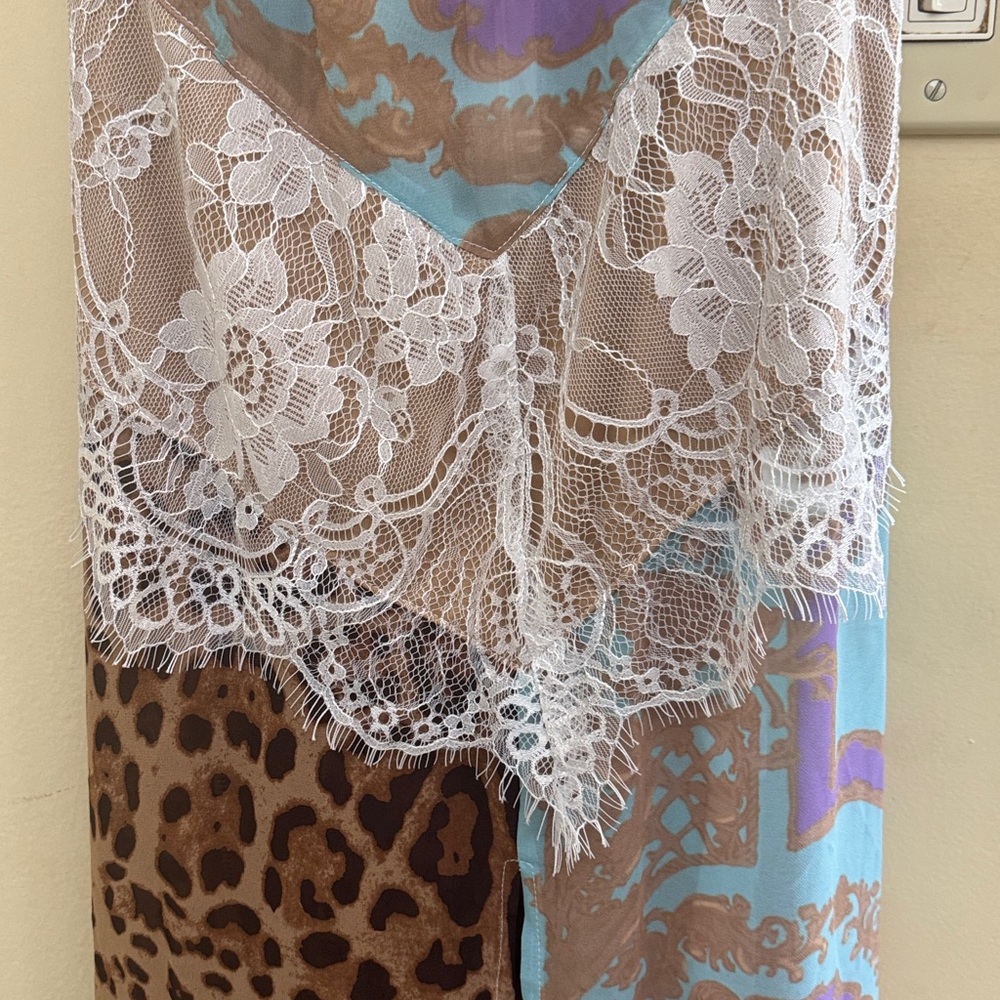 Leopard and Floral Lace Accent Skirt - Picture 8 of 12